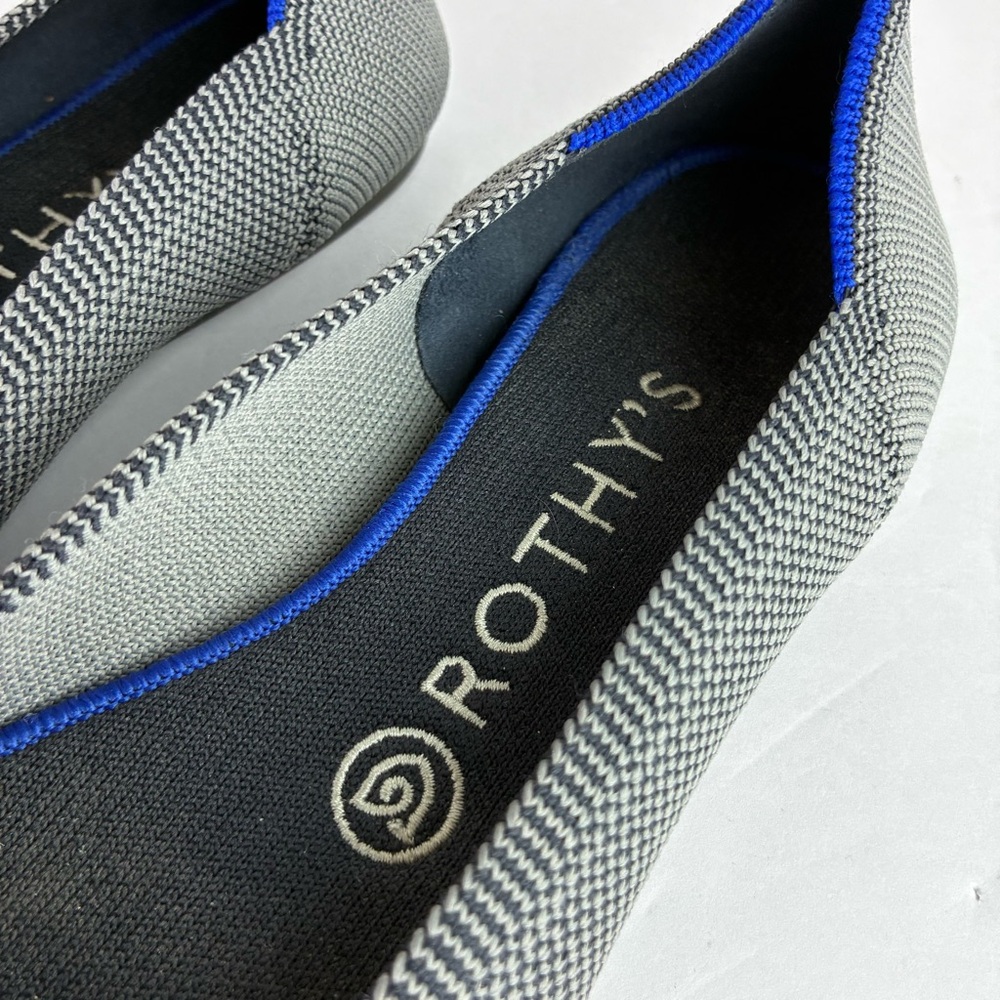 Rothy's Women's Pointed Knit Flats in Black and Gray - Picture 4 of 8